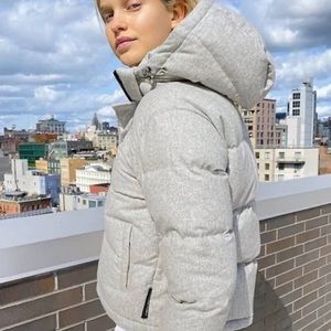 TNA Aritzia Super Puff XXS Wool Tech Grey